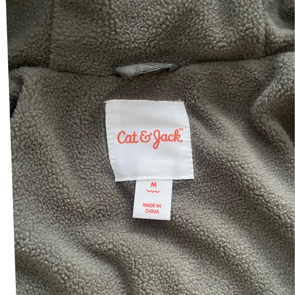 Cat & Jack Green Kids Puffer Fleece Jacket - Picture 2 of 3